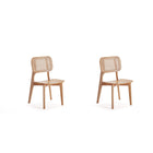 Manhattan Comfort Versailles 18.5" Industry Chic Dining Chair - Nature - Set of 2-Modern - Industry Chic Cane Dining Chair Perfect for Dining Room Use. Set of 2
