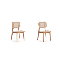 Manhattan Comfort Versailles 18.5" Industry Chic Dining Chair - Nature - Set of 2-Modern - Industry Chic Cane Dining Chair Perfect for Dining Room Use. Set of 2