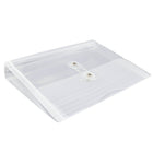 JAM Paper Enveloppes en plastique avec index et fermeture à bouton et ficelle, 5 1/2 x 7 1/2 po, transparent, 24/paquet-Ouverture : Livret