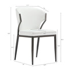 Manhattan Comfort Kirsten 20.5" Modern Leatherette Upholstered Dining Chair - White - Set of 4-Grey Metal Frame Adds Strength and a Sleek, Modern Finish