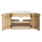 Modway - Zia Support mural de 24" Meuble de salle de bain avec lavabo en marbre - Naturel-8