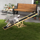 PawHut - Balançoire en bois pour chien, équipement d’agilité pour animaux de compagnie, entraînement à l’obéissance, jaune-Surface en feutre d’asphalte à grain de sable antidérapante à haute adhérence pour un appui sûr 