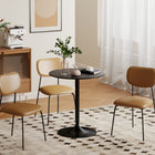 HOMCOM - Table à manger ronde 27,6 po en placage de bois - noir-Parfaite pour la cuisine, la salle à manger, le salon ou le bureau à domicile 