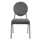 Modway Craft Upholstered Fabric Dining Side Chairs - Black/Charcoal - 2 Pack-10