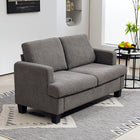 HOMCOM 54.3" Loveseat Sofa with Cushions - Dark Grey-Removable, washable cushions with zippers