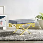 Modway Rove Velvet Performance Velvet Bench - Gold/Grey-Performance Velvet Upholstery