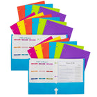 C-Line - Portfolio en papier laminé à 2 pochettes avec perforatrice à 3 trous, assortis, paquet de 18-Dossiers en papier à 2 poches avec finition stratifiée et haute brillance