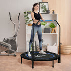 Soozier 40" Foldable Rebounder Trampoline for Adult - Blue-Foam handlebar and rubber foot sleeves, ensuring safety and comfort when exercising 