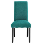 Modway Parcel Dining Upholstered Fabric Side Chair - Teal-Chair Weight Capacity: 285 lbs.