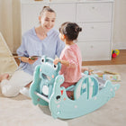 Qaba 3-in-1 Kids Slide and Rocking Horse - Green-Overall Dimension: 28.25"L x 13.5"W x 18.5"H 