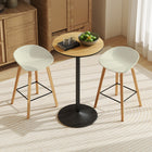 HOMCOM Round Bar Table for 2, Easy Assembly for Home Bar Cocktail Bistro - Natural Wood-Painted tabletop and smooth edges offer a sleek look