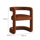 Modway - Winslow Performance Velvet Chaise d’accent en tonneau - Rouille-Conception du dos du canon
