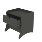 Manhattan Comfort Coney 19.68" Mid-Century Modern Nightstand 2-Piece Set - Grey-Unique Continuous Side Panels to Create Curved Legs