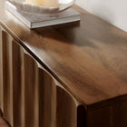 Modway Sorren Scalloped 71" Wood TV Stand - Walnut-Solid Mango Wood Construction