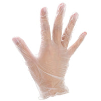 Cure Guard Vinyl Powder-Free Disposable Gloves - Clear - Medium - 100 Pack-Powder Free