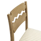Modway Jax Oak Wood Counter Stool With Wavy Razor Back and Cushion - Weathered Oak Oatmeal Stripe-9