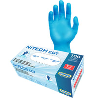Ronco Nitech Examination Gloves - Blue - Medium - 100 Pack-Blue