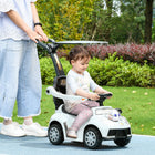 Qaba 3 in 1 Kids Push Car Toddler Sliding Car, Foot to Floor Design - White-Removable canopy offers sun protection during outdoor use 
