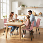 HOMCOM - Chaises de salle à manger avec pieds en métal pour cuisine - rose - lot de 4-Montage requis 