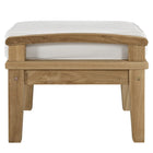 Modway Marina Outdoor Patio Teak Ottoman - Natural/White-Water & UV Resistant Cushions