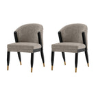 Manhattan Comfort - Lot de 2 chaises de salle à manger modernes Ola 54,5 cm en chenille, coloris pierre, avec assise rembourrée-Chaise de salle à manger moderne pour salle à manger et usage de chaise de travail