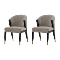 Manhattan Comfort - Lot de 2 chaises de salle à manger modernes Ola 54,5 cm en chenille, coloris pierre, avec assise rembourrée-Chaise de salle à manger moderne pour salle à manger et usage de chaise de travail