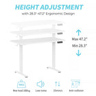 ShoppingAll 48"W Dual Motor Height Adjustable Electric Standing Desk - White-The engineered dual motor design offers motion noise less than 55dB and adjustment speed of up to 25-35mm/s