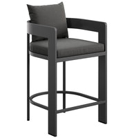 Modway Tahoe Outdoor Patio Aluminum Counter Stool - 36.5" - Charcoal-Aluminum Frame