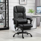 Vinsetto Massage Office Chair with 6-Point Vibration and Footrest - Black-Take a break and stretch out with a 130 degree recline angle and footrest