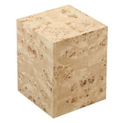 Modway Cosmos 16" Square Burl Wood Side Table - Natural Burl-Easy Upkeep