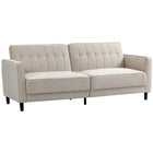 HOMCOM Modern Convertible Sofa Bed - Beige-3 back angles (up to 180°) allow you to convert it from a three-seater sofa to a recliner or a temporary double bed. Each side could recline individually