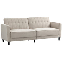 HOMCOM Modern Convertible Sofa Bed - Beige-3 back angles (up to 180°) allow you to convert it from a three-seater sofa to a recliner or a temporary double bed. Each side could recline individually