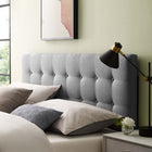 Modway Emily Upholstered Fabric Queen Headboard - Grey-Deep inset buttons