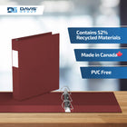 Davis Group Premium Economy Binder - D Ring - 1.5" - Burgundy - 6 Pack-Ideal for Conferences, Reference, Colleges & Universities