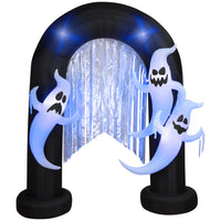 GEMMY - Arche lumineuse gonflable d'Halloween avec fantômes - 272 cm x 251 cm-Arche d'Halloween avec guirlandes métalliques