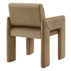 Modway Daven Stain-Resistant Performance Velvet Dining Armchair - Taupe-Assembly Required