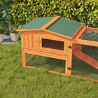 PawHut - Clapier à lapin en bois, clapier pour lapin d’extérieur, maison pour cochon d’Inde, orange-Assemblage requis avec quincaillerie incluse 