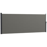 Outsunny Retractable Side Awning - 13' x 5' - Dark Grey-UV30+ PU-coated garden awning protects from wind, sun, and ultraviolet light

