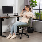 HOMCOM Armless 360-Degree Swivel Computer Desk Chair - Dark Green-Colour: Dark Green