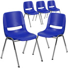 Flash Furniture HERCULES Series Ergonomic Shell Stack Chairs with Chrome Frame & 16'' Seat Height - Navy - 5 Pack-Set of 5 Multipurpose Stack Chairs