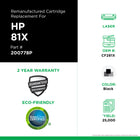 CIG HP 81X Remanufactured Toner Cartridge - High Yield - Black-Environmentally Friendly: Remanufactured from an original HP recycled cartridge