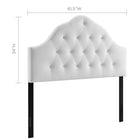 Modway Sovereign Diamond Tufted Performance Velvet Queen Headboard - White-Velvet Polyester Upholstery