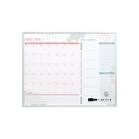 Quartet Magnetic Dry Erase Weekly and Monthly Calendar - 20" x 16" - Aluminum Frame-4-IN-1: Keep track of important dates with the 5-week undated calendar, organize your week with the weekly calendar, jot down your to-do lists under “Notes”, or attach items with the magnets on the magnetic surface.