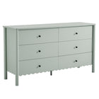 Modway Emmeline Scalloped 6-Drawer Dresser - Sage-Scalloped Edge Detail
