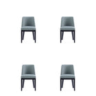 Manhattan Comfort Gansevoort 19" Modern Faux Leather Upholstered Dining Chair - Pewter - Set of 4-Modern Dining Chair for Dining Room and Task Use. Set of 4