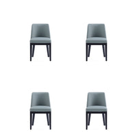 Manhattan Comfort - Lot de 4 chaises de salle à manger modernes Gansevoort 19 po en similicuir - Étain-Chaise de salle à manger moderne pour salle à manger et usage de travail lot de 4
