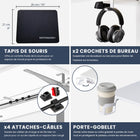 MotionGrey - Bureau assis-debout électrique Ergo2 réglable en hauteur, 47 po de largeur, avec réglages mémorisés - Blanc-4