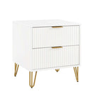 Manhattan Comfort - DUMBO 20,07" Table de nuit moderne à 2 tiroirs - Blanc - Lot de 2-17,73 po L x 20,07 po l x 21,65 po H