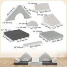 Qaba 12 PCS Modular Kids Play Couch, Child Sectional Sofa - Grey-Covered in soft flannel and filled with dense 25D sponge for comfort
