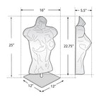 Azar - Buste de mannequin masculin et féminin en plastique blanc - Base métallique carrée de 12 po - Paquet de 2-Comprend de courtes tiges pour chacun, des bases pour chacun avec la quincaillerie